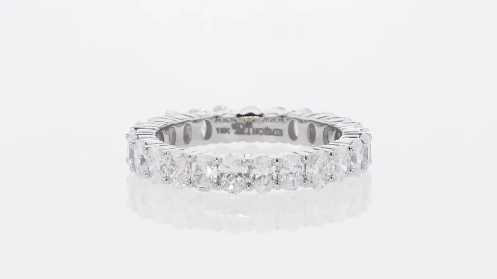 Lab Grown Oval Cut Diamond Eternity Band Ring