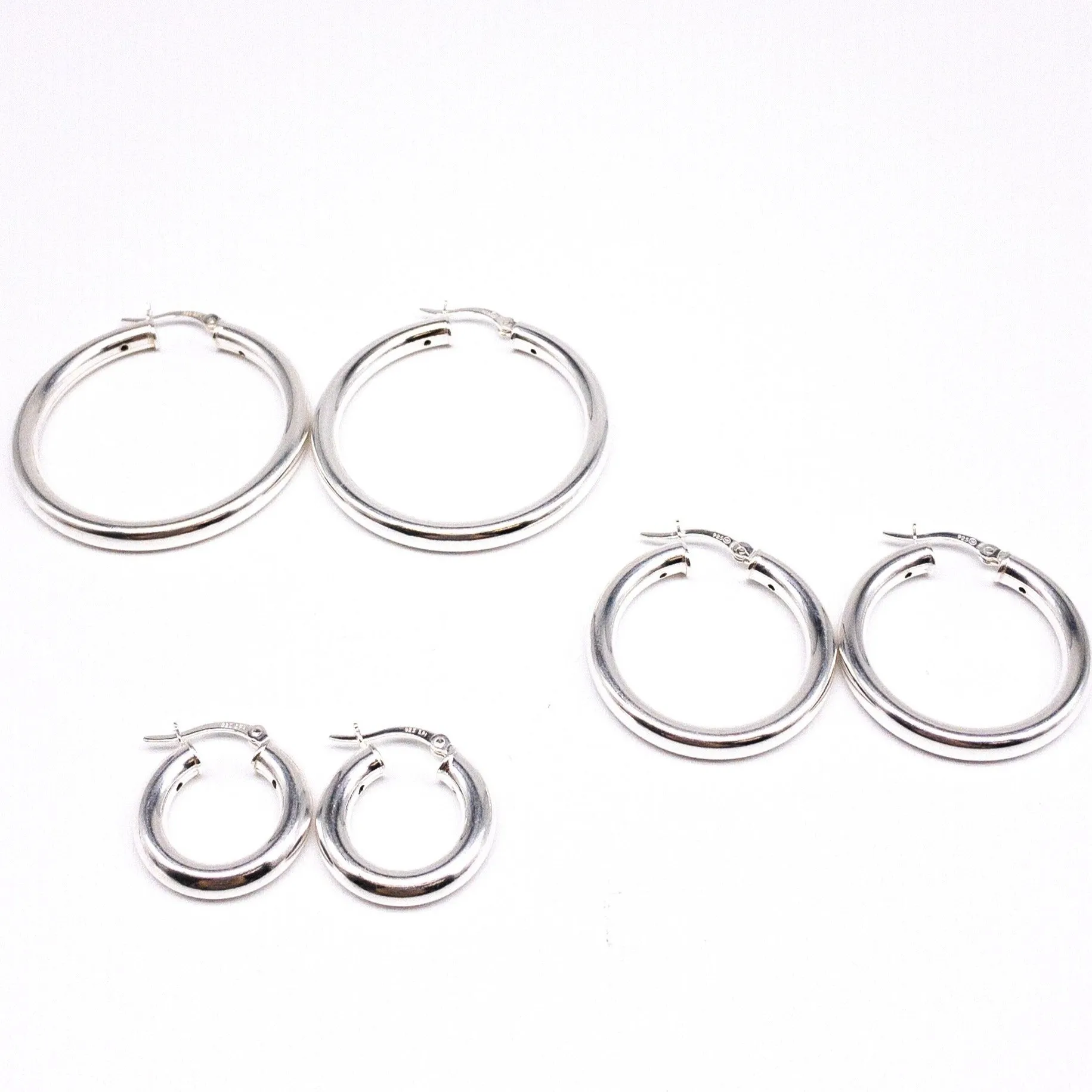 Large Silver Bold Hoops