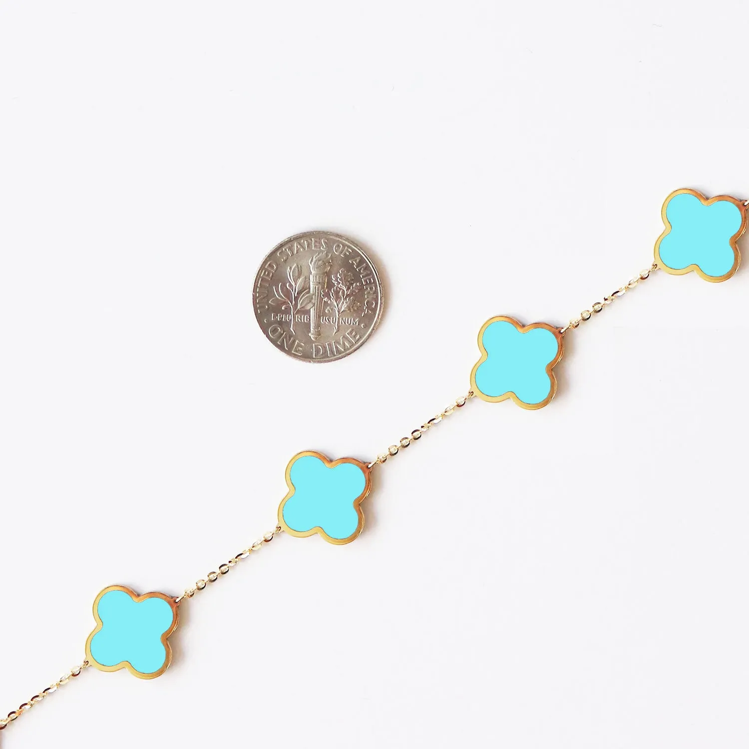 Large Turquoise Clover Bracelet