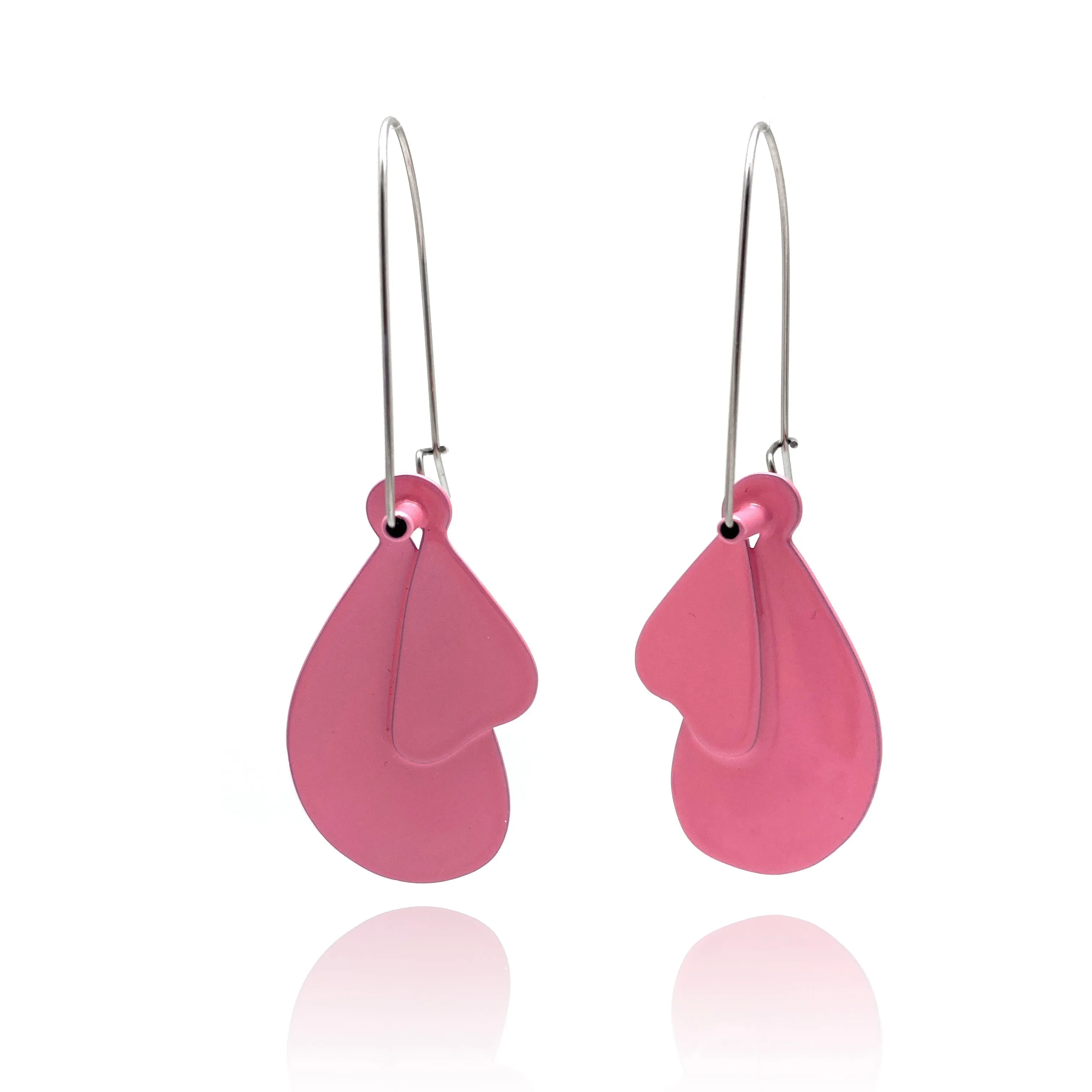 Leaf Earrings - Pink