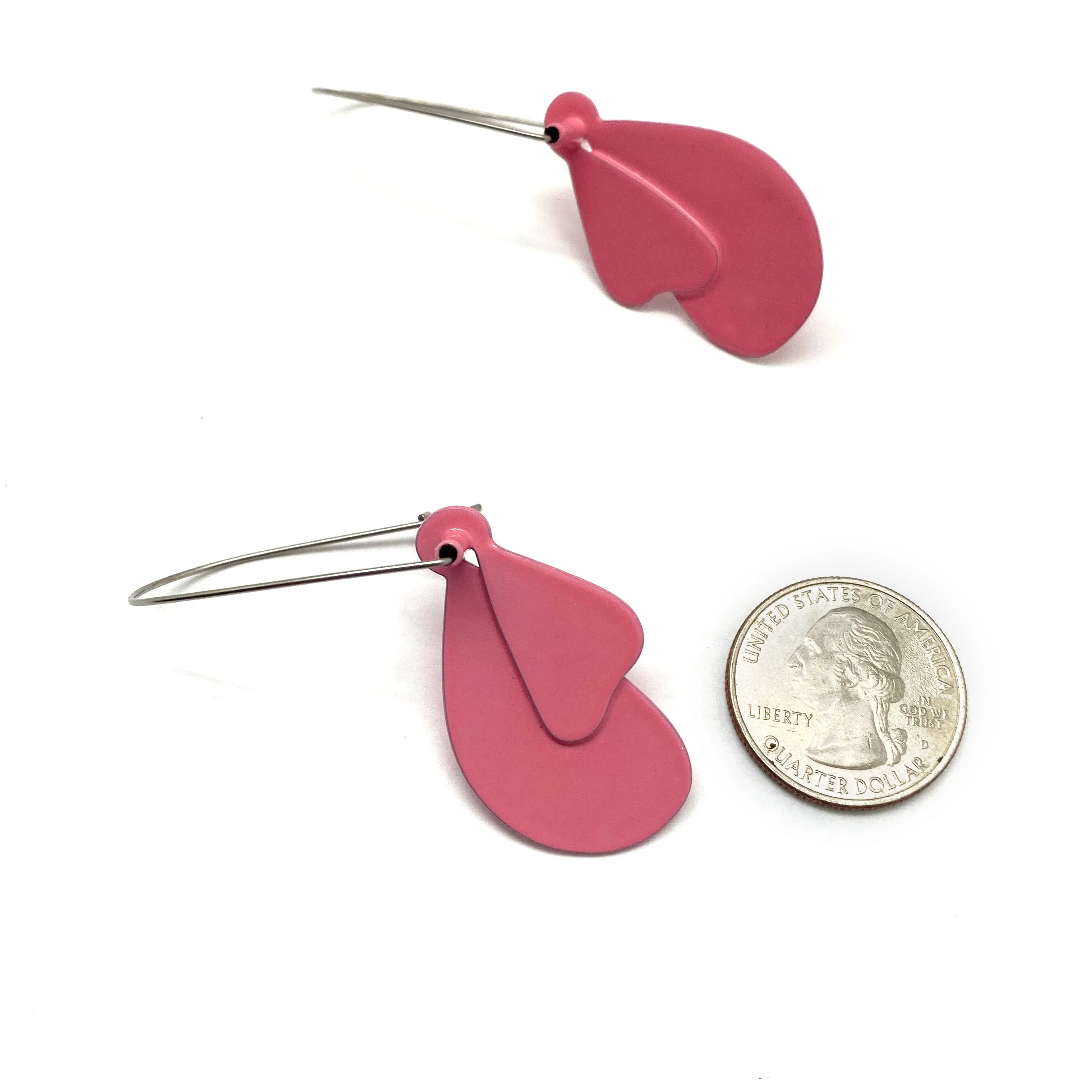 Leaf Earrings - Pink