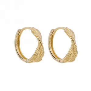 Leaf Twist 9ct Yellow Gold Hoop Earrings GE1004