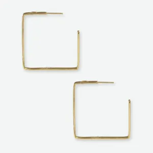 Leah Square Hoop Earrings | Ink   Alloy