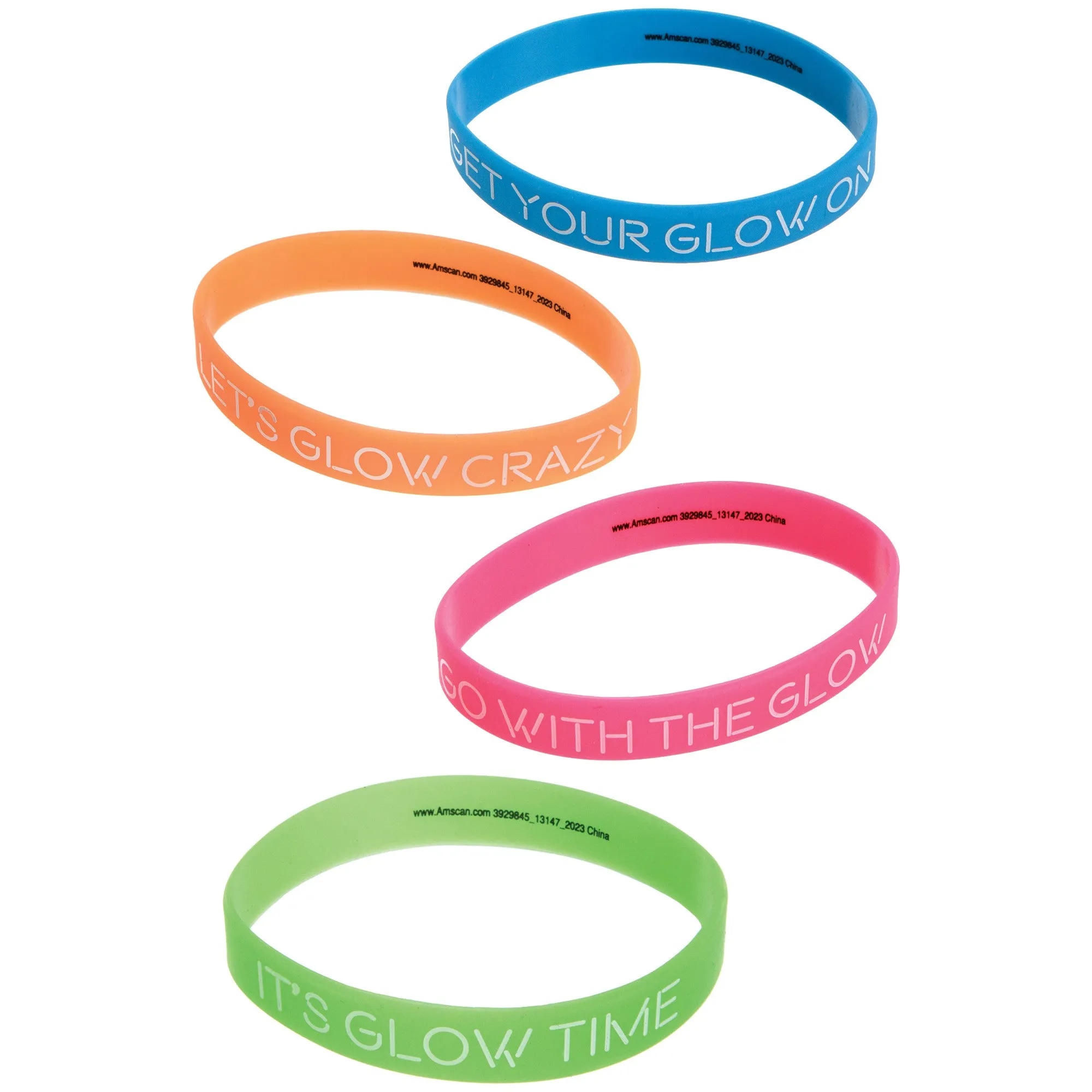 Let's Glow Crazy Rubber Bracelet Favors, 4 Count