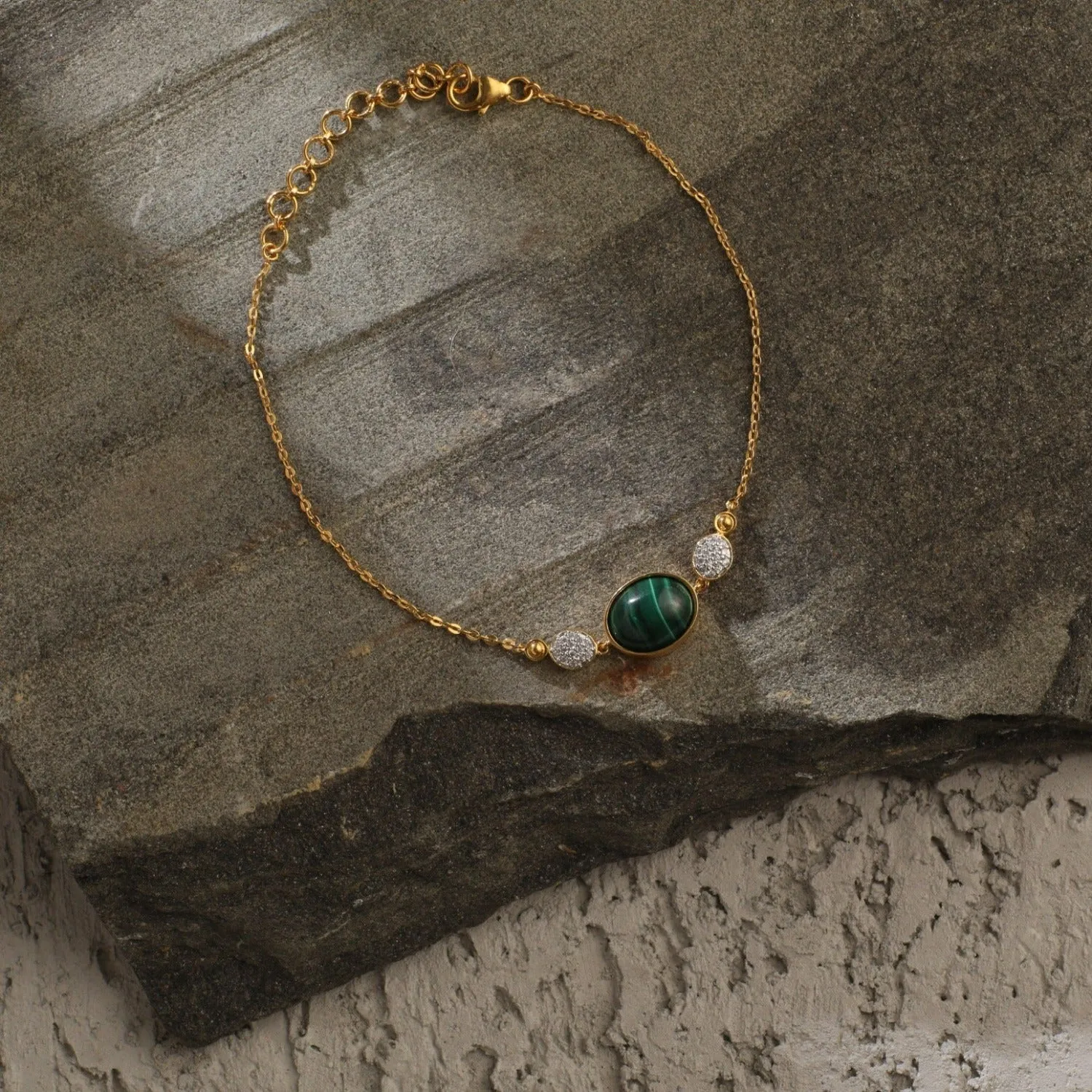 Malachite Classic Silver Chain Bracelet