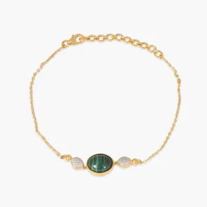 Malachite Classic Silver Chain Bracelet