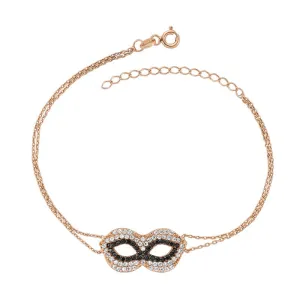 Mask Symbols Dainty Silver Chain Bracelet