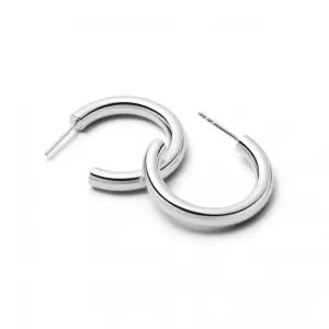 Midi Bold Hoop In Silver Earrings E3119_SLV