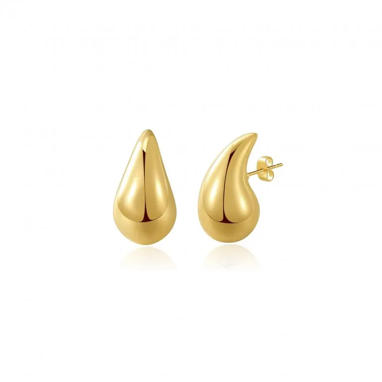 Mini Bold Tear Drop Studs | Gold Vermeil