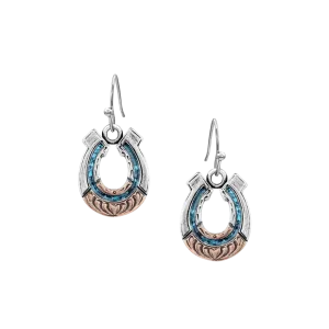 Montana Silversmiths Women's Inner Light Turquoise Horseshoe Earrings