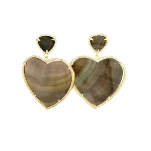 Mother of Pearl Sterling Silver Heart Earring