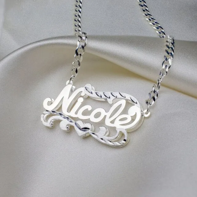 nowadaysfashion Custom Name Necklace Women Double Plated Gothic Nameplate Personalized Customized