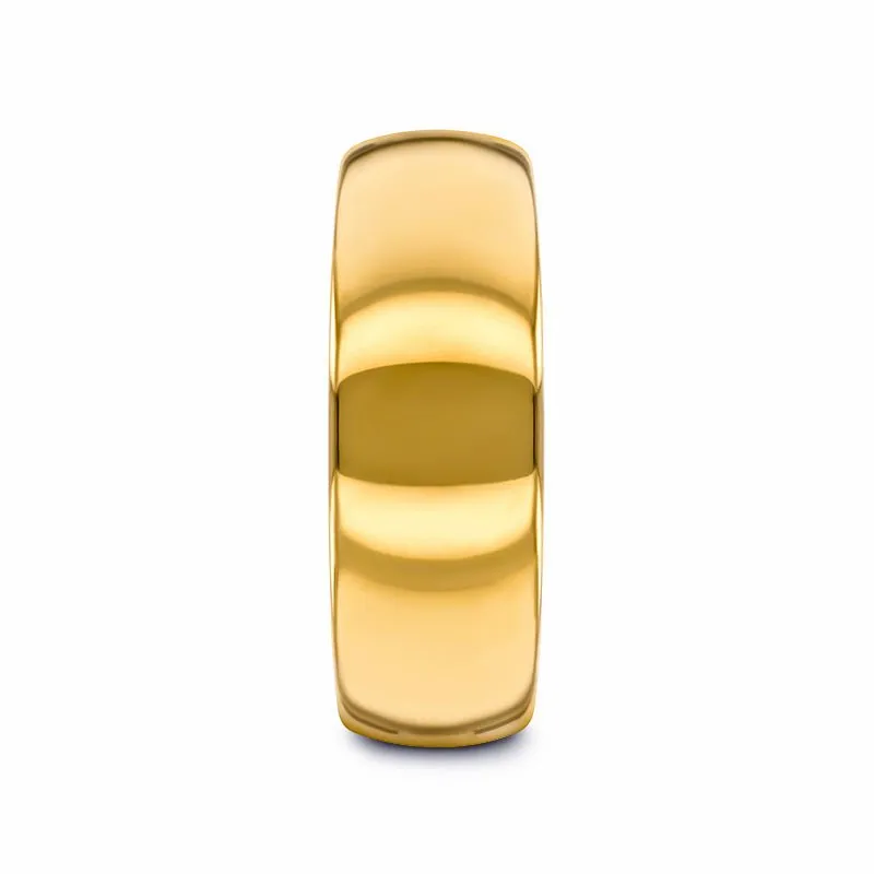 ORO | Gold Tungsten Ring, High Polished, Domed