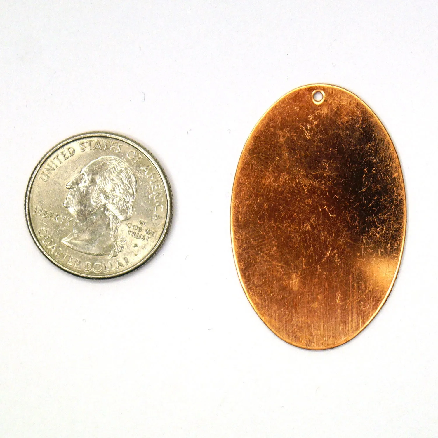 Oval Copper Shape With Hole - 2 Pack for Enameling