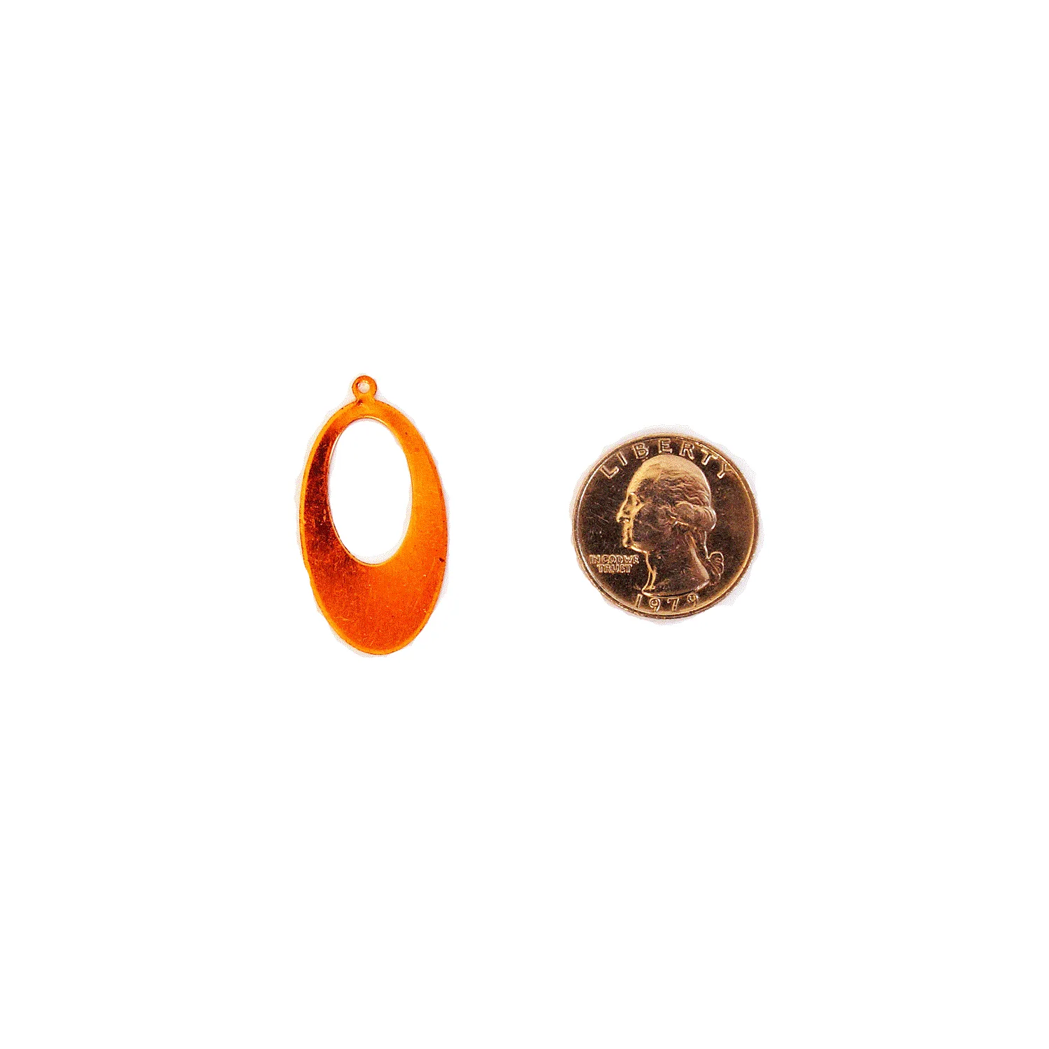 Oval Offset Hoop Copper Shape With Tab - 2 Pack for Enameling