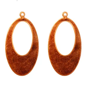 Oval Offset Hoop Copper Shape With Tab - 2 Pack for Enameling