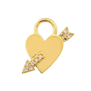 Pair of Arrow of Love Heart Earring Charms