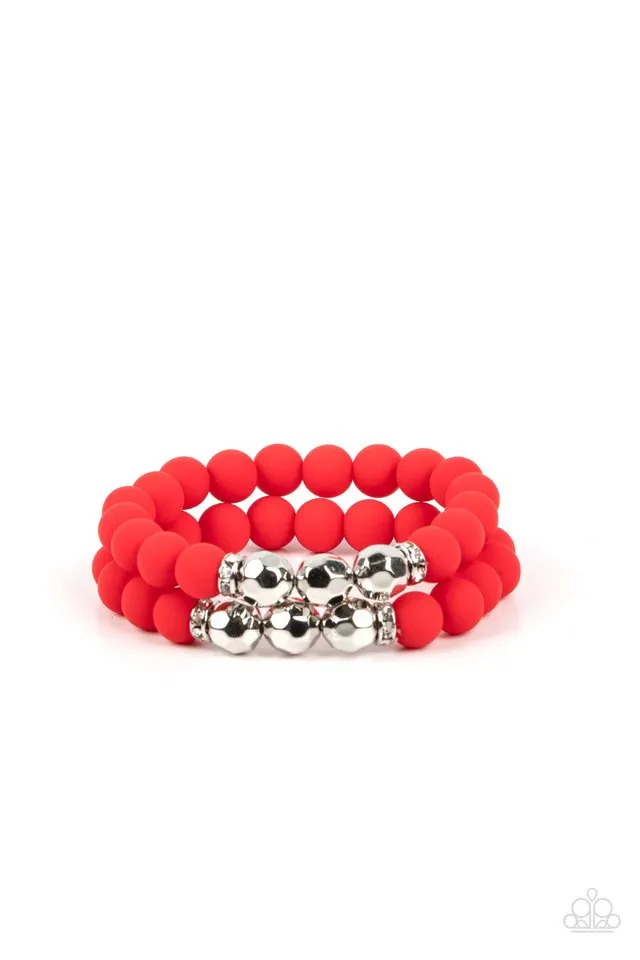 Paparazzi Bracelet ~ Dip and Dive - Red