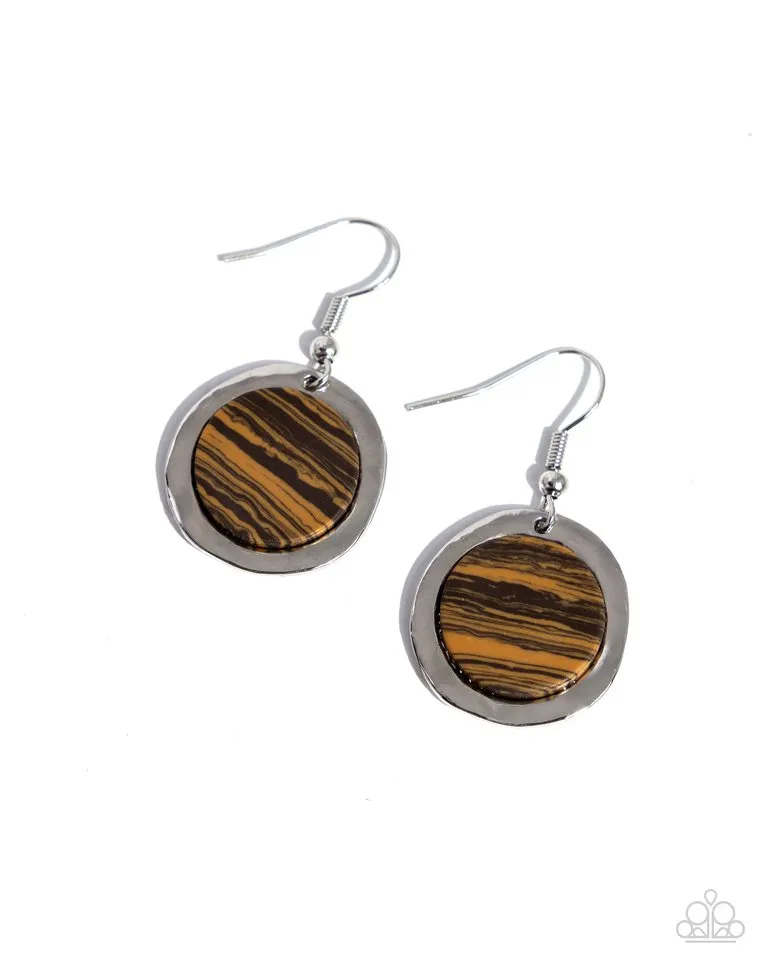 Paparazzi Earring ~ Pendant Paradox - Brown