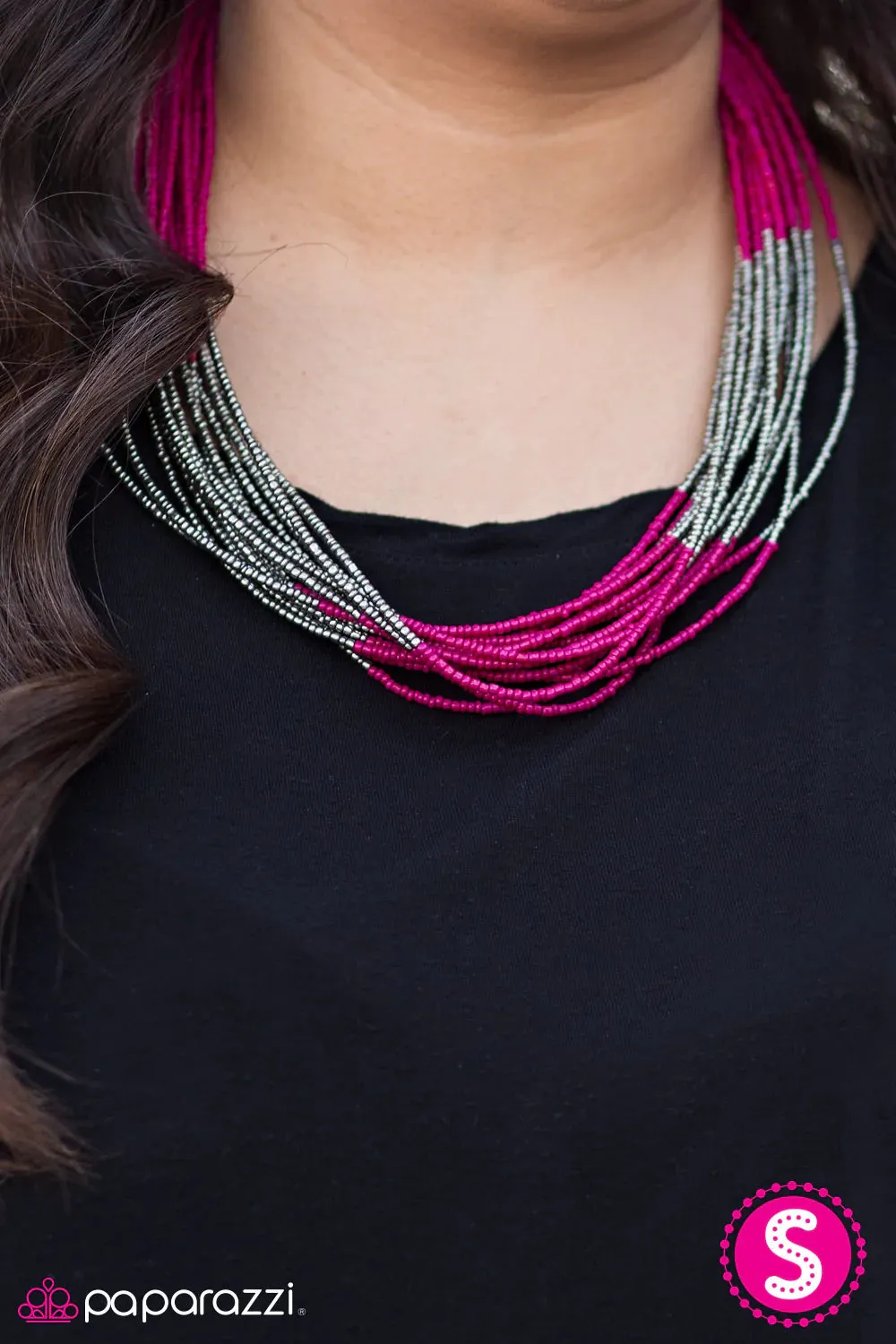 Paparazzi Necklace ~ Born To BEAD Wild - Pink