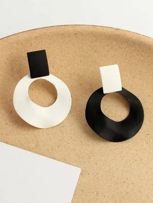 Pinapes geometric irregular circle earrings female ins style simple personality earrings