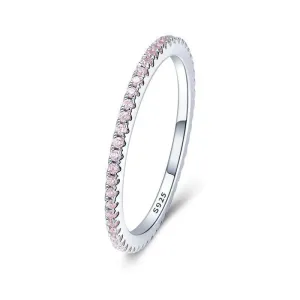 Pink Crystal Wedding Band