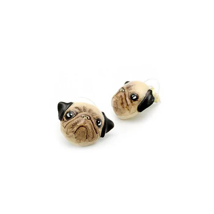 Pug Dog Studs