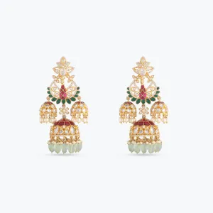 Rasika Mayur Moissanite Silver Jhumkis