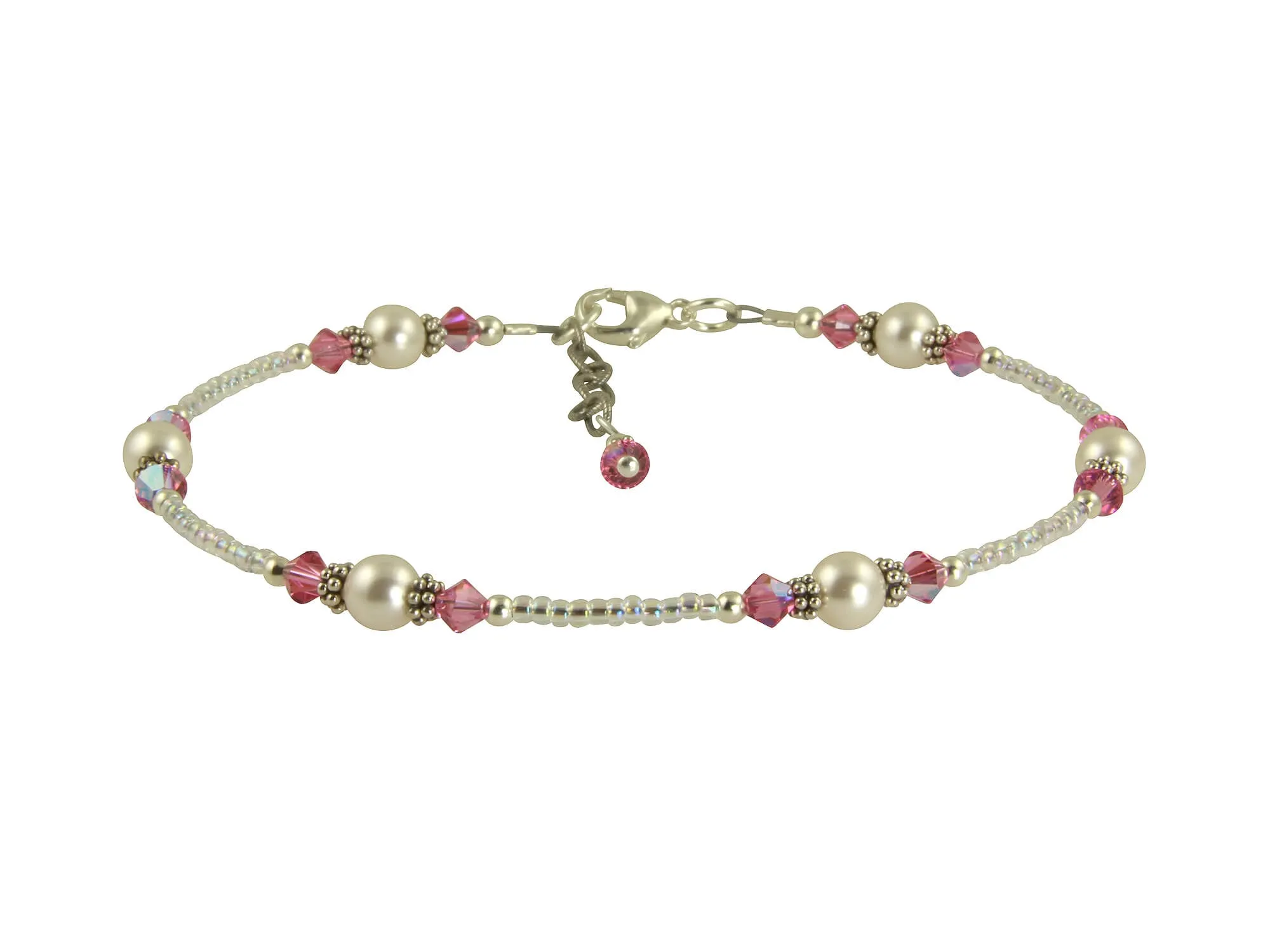 Razzle Dazzle Rose Pink Pearl Anklet