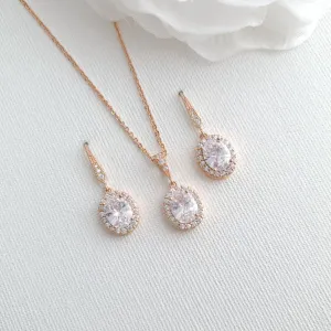 Rose Gold Bridesmaid Jewelry Set-Emily