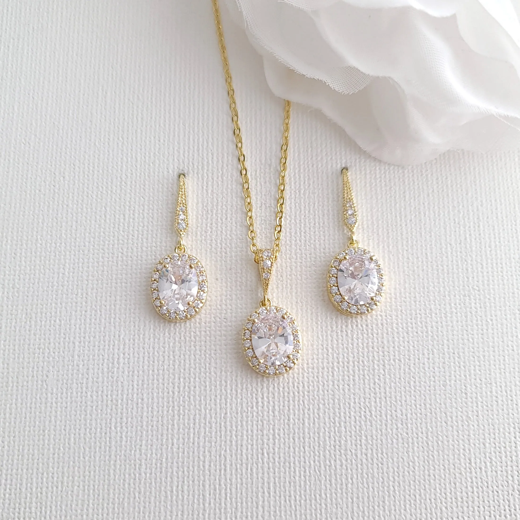 Rose Gold Bridesmaid Jewelry Set-Emily