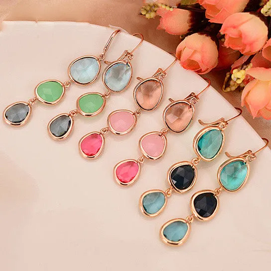 Serena Ombre Style Gem Drop Earrings