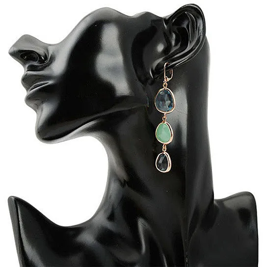 Serena Ombre Style Gem Drop Earrings