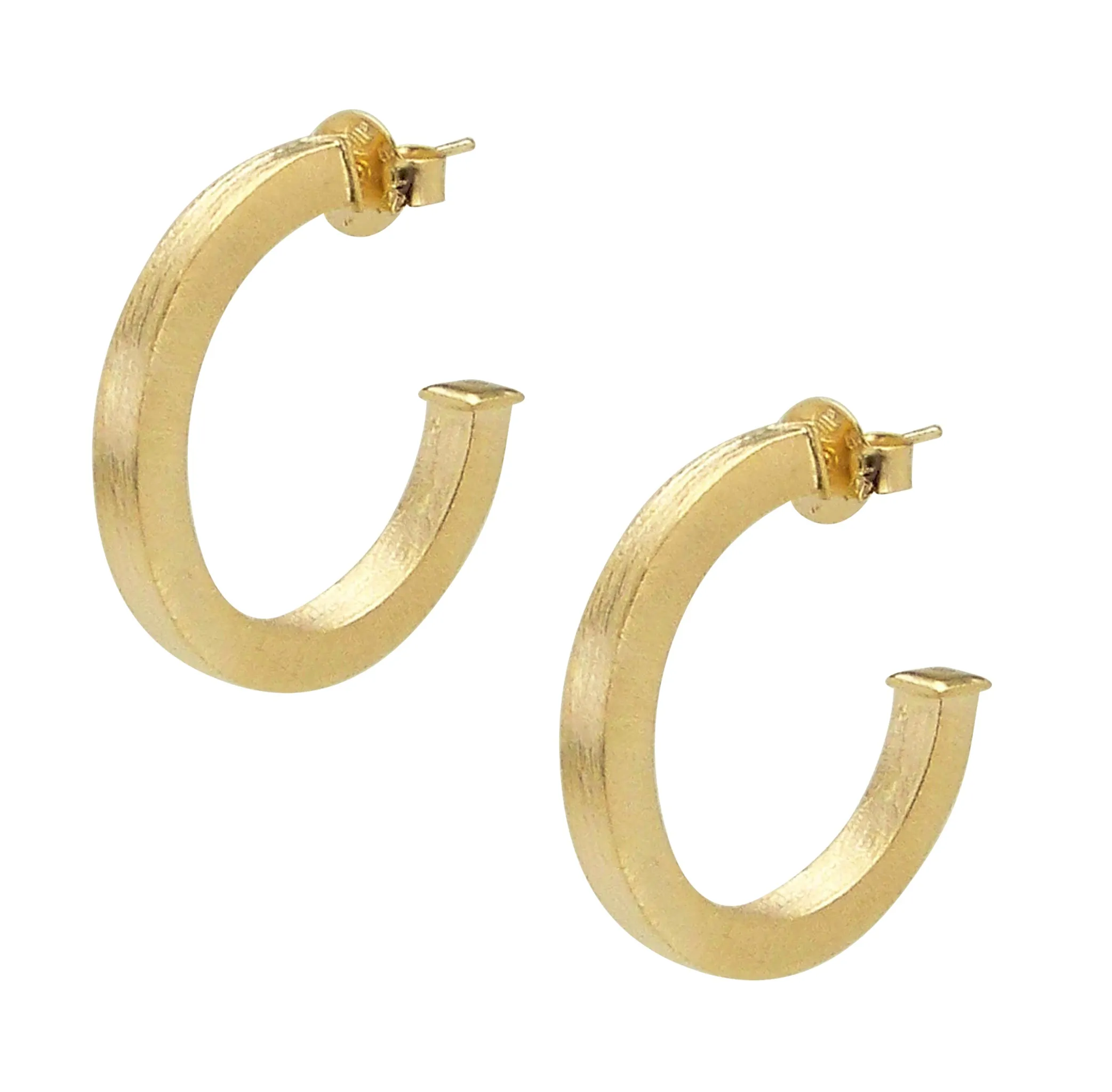 Sheila Fajl Ilana Bold Square Tube Hoop Earrings in Champagne