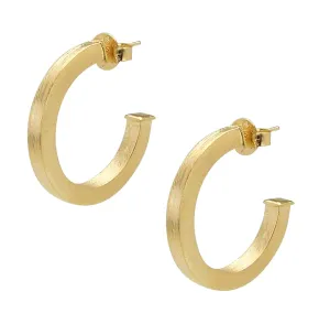 Sheila Fajl Ilana Bold Square Tube Hoop Earrings in Champagne