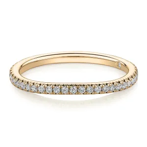 Signature Simulant Diamond 0.23 carat* TW round brilliant curved wedding or eternity band in 14 carat yellow gold