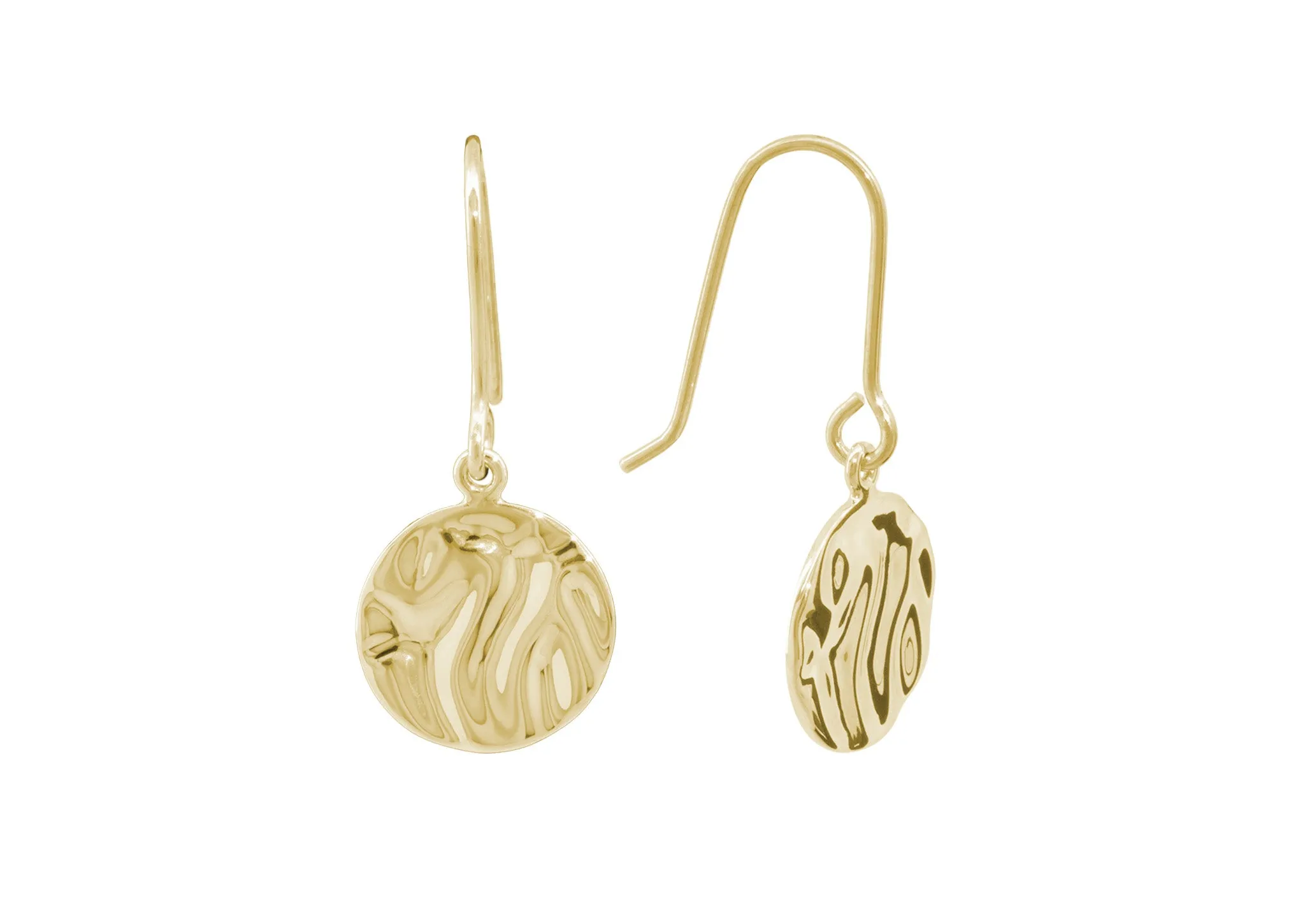 Silk Wave Earrings, Yellow Gold