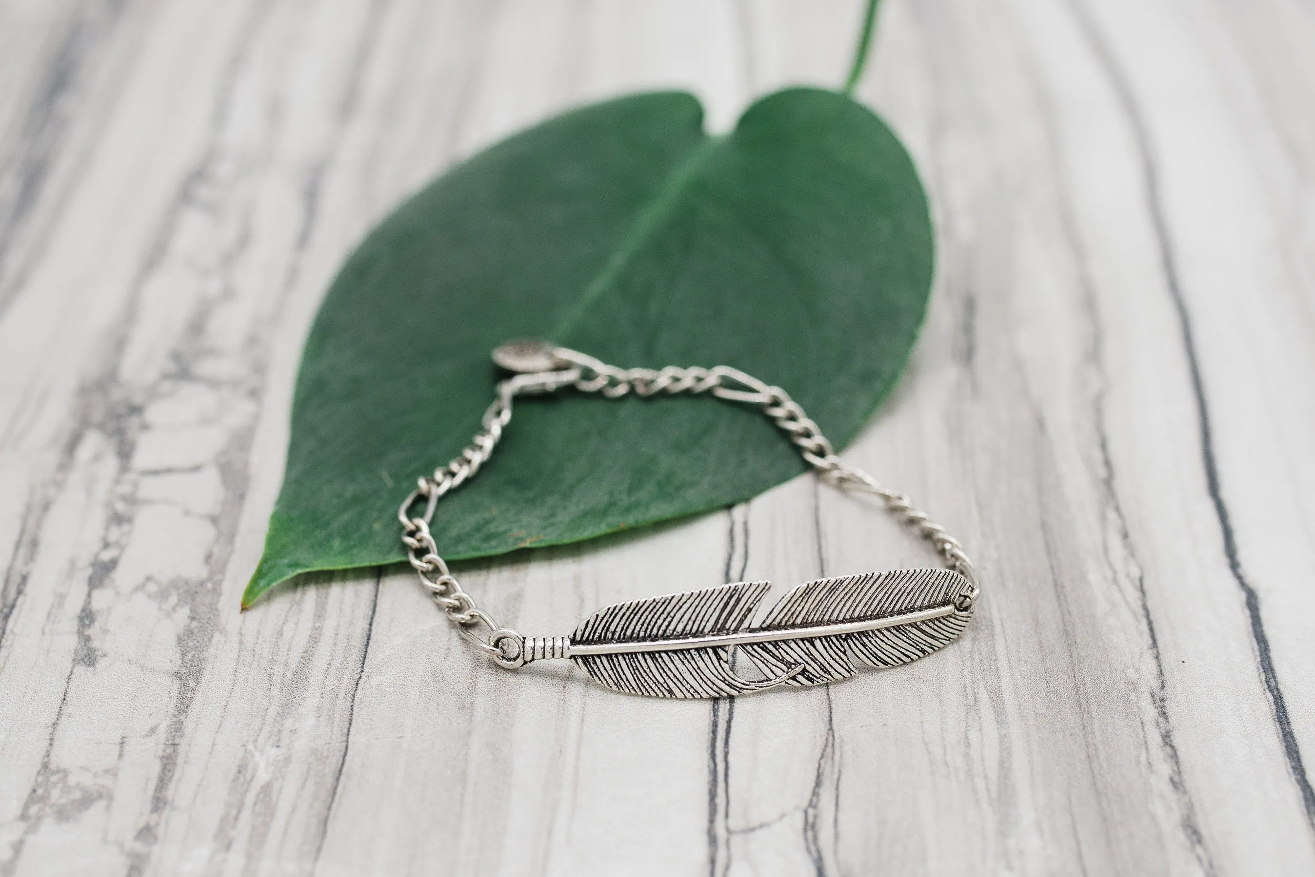 Silver Feather Bracelet