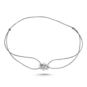 Silver Lotus Flower String Bracelet