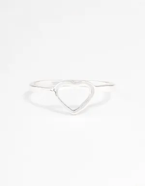 Silver Open Heart Ring