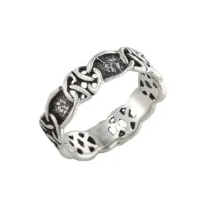 Silver Ring Gaelic Irish Knots Design