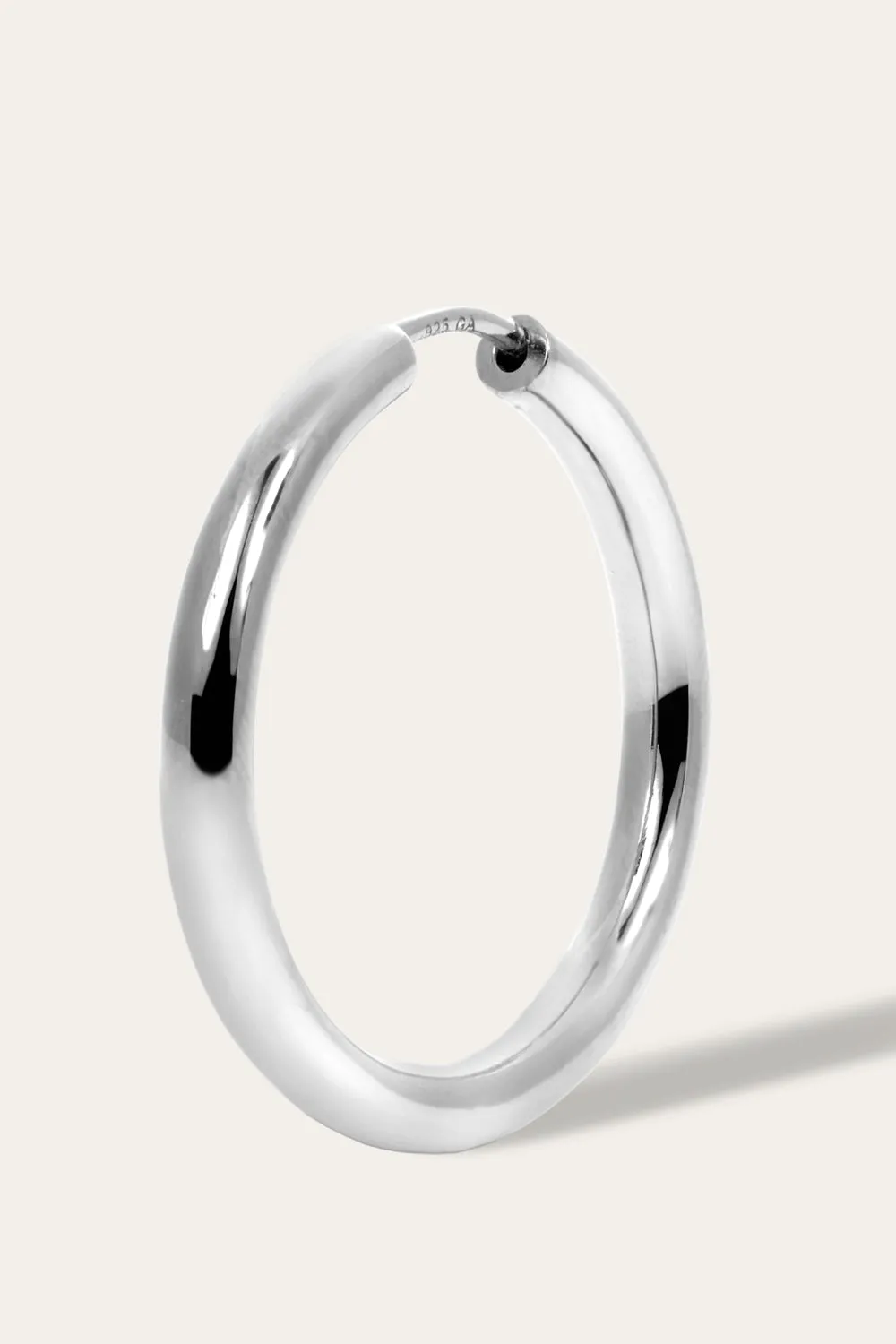 Simple 20 mm sterling silver mini hoop