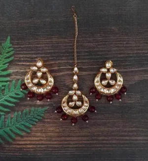 Simple Chand Teeka Earrings