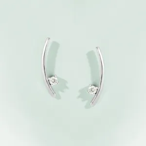 Simple Diamond Climber Earrings