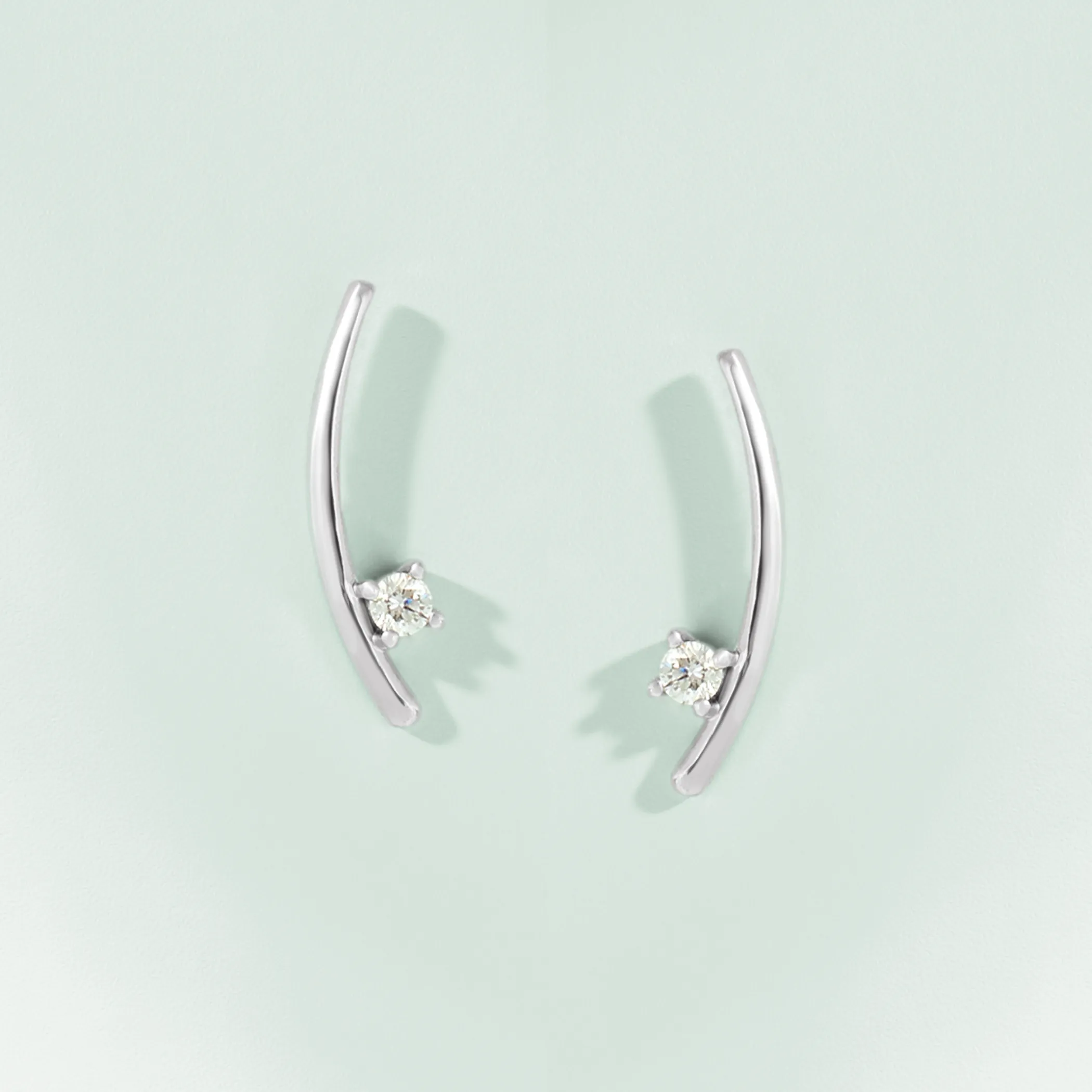 Simple Diamond Climber Earrings