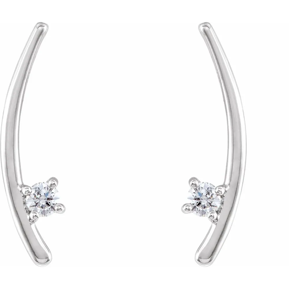 Simple Diamond Climber Earrings