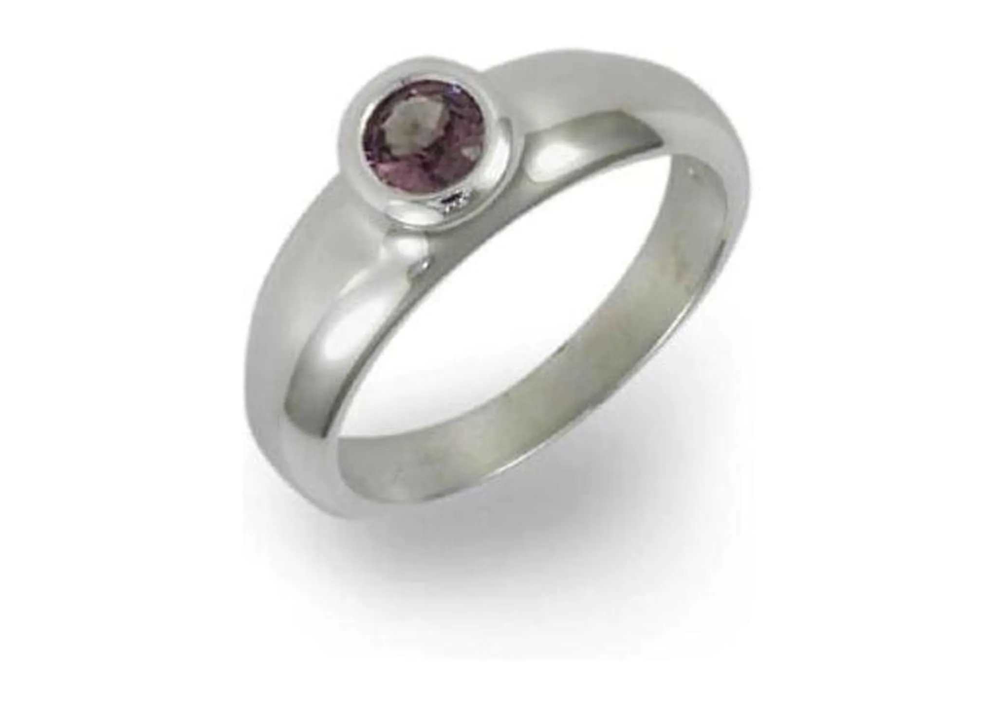 Simple Gemstone Ring, Sterling Silver