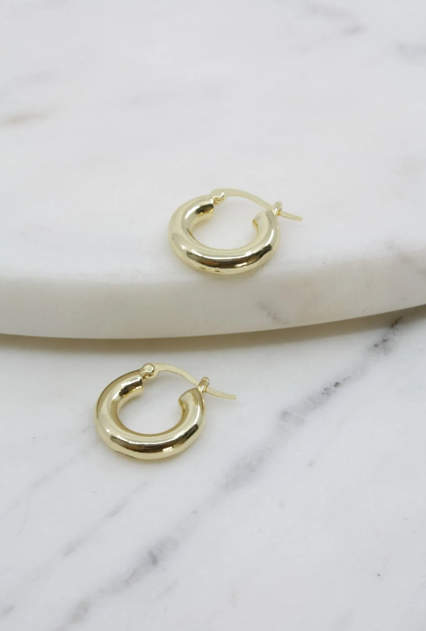 Simple Round Wide Hoop Earrings