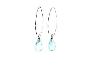 Simple Sweep Blue Topaz Earrings