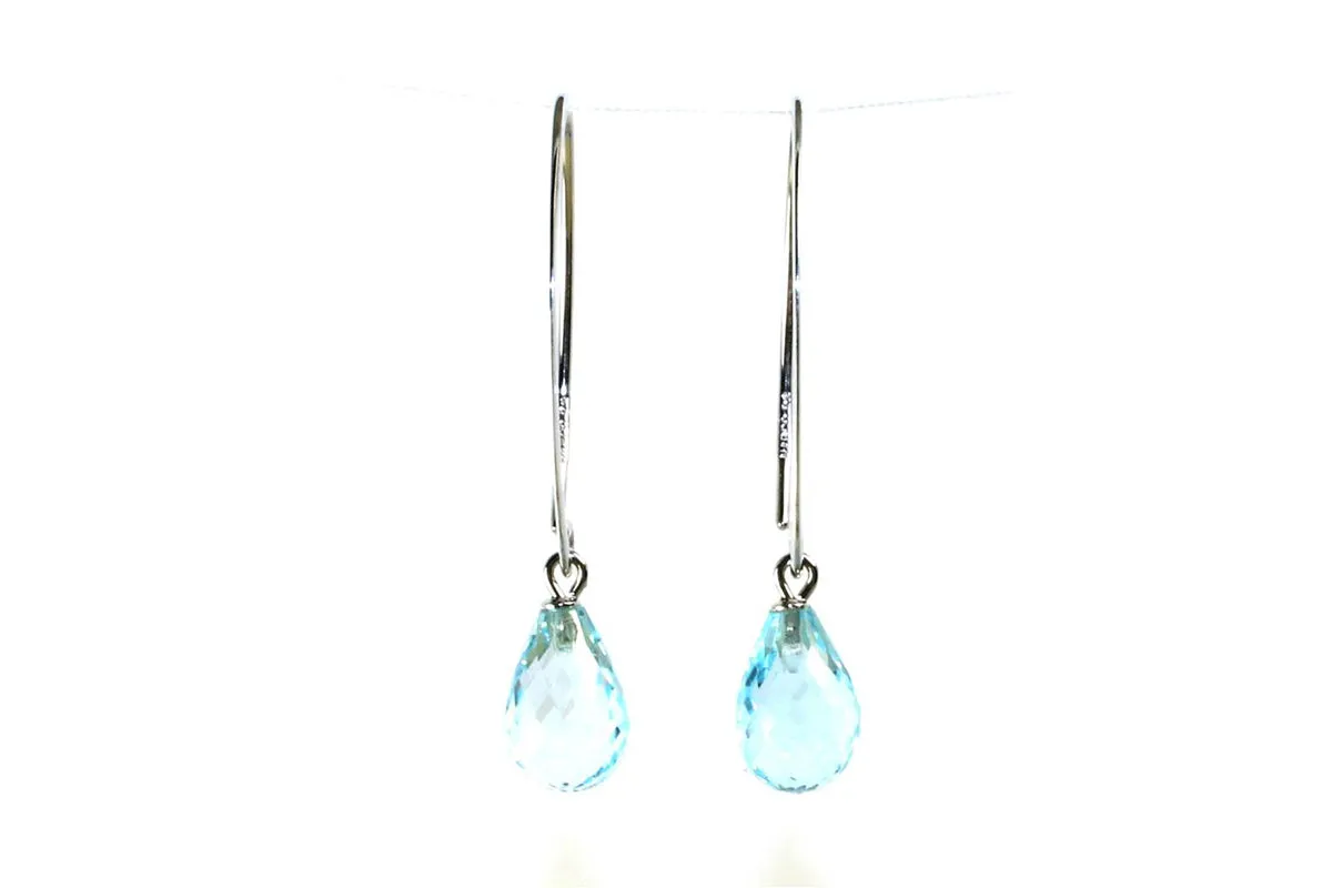 Simple Sweep Blue Topaz Earrings